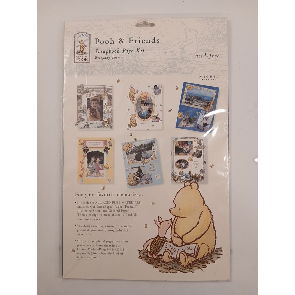 Pooh and Friends Classic Winnie The Pooh Scrapbook Page Kit Everyday Theme NWT